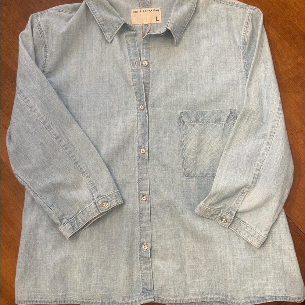 Rag & Bone Sky Blue Denim Top